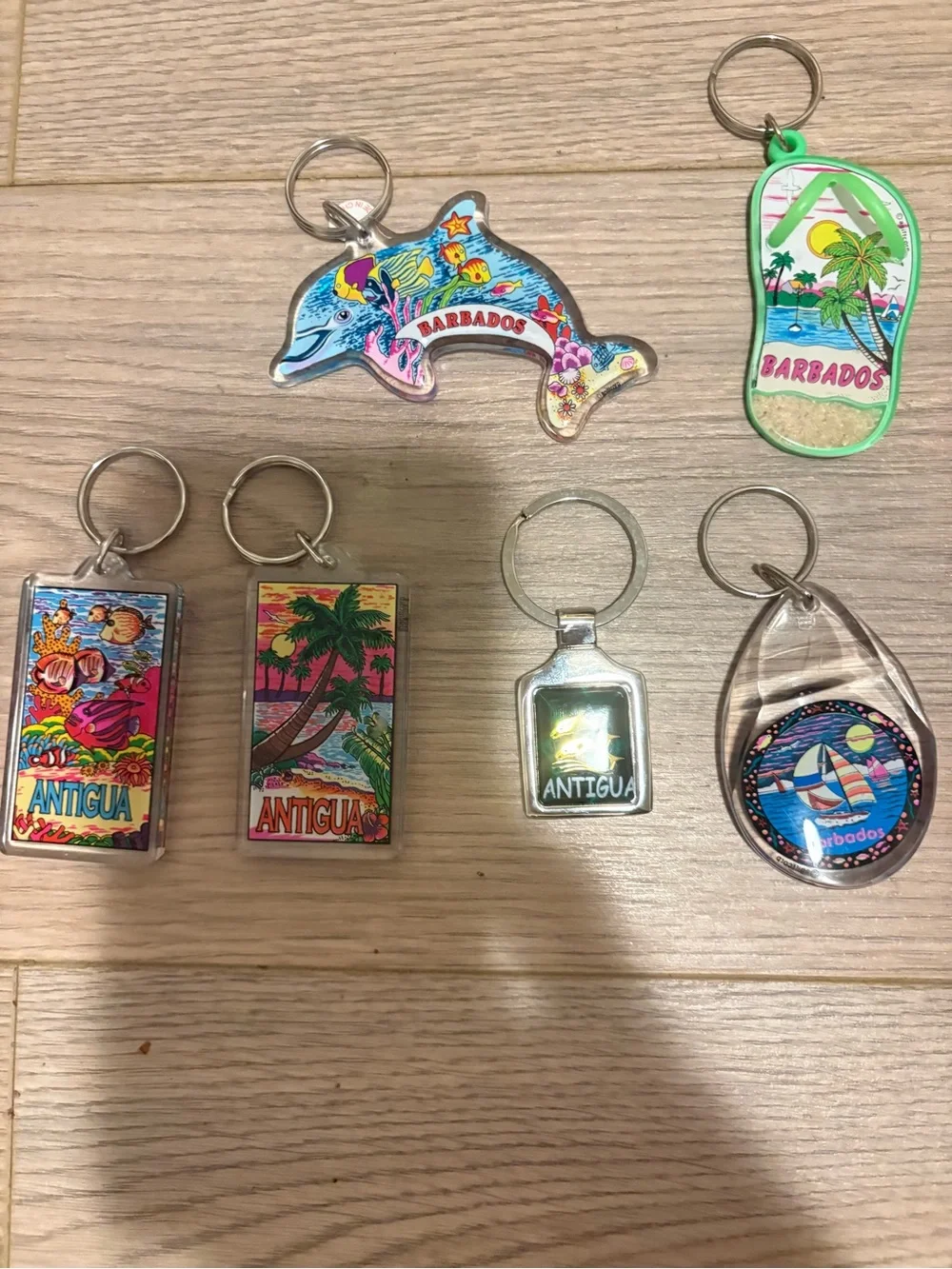 Souvenir Keychain Set - Barbados & Antigua - Multicolor